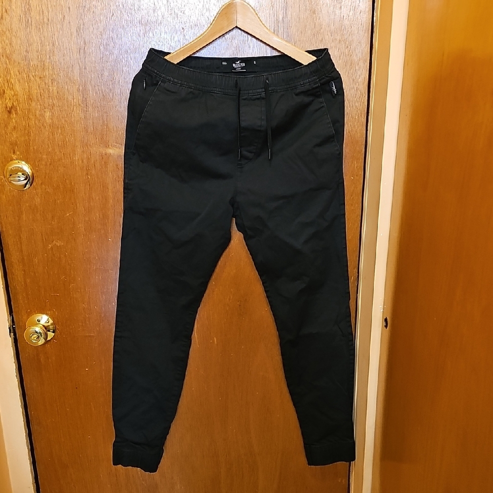 Hollister Black Men's Jogger Pants with Drawstring Waist